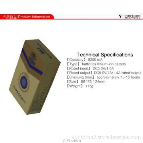5200mah hot sale portable power bank with ciggerate shape
